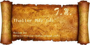 Thaller Máté névjegykártya